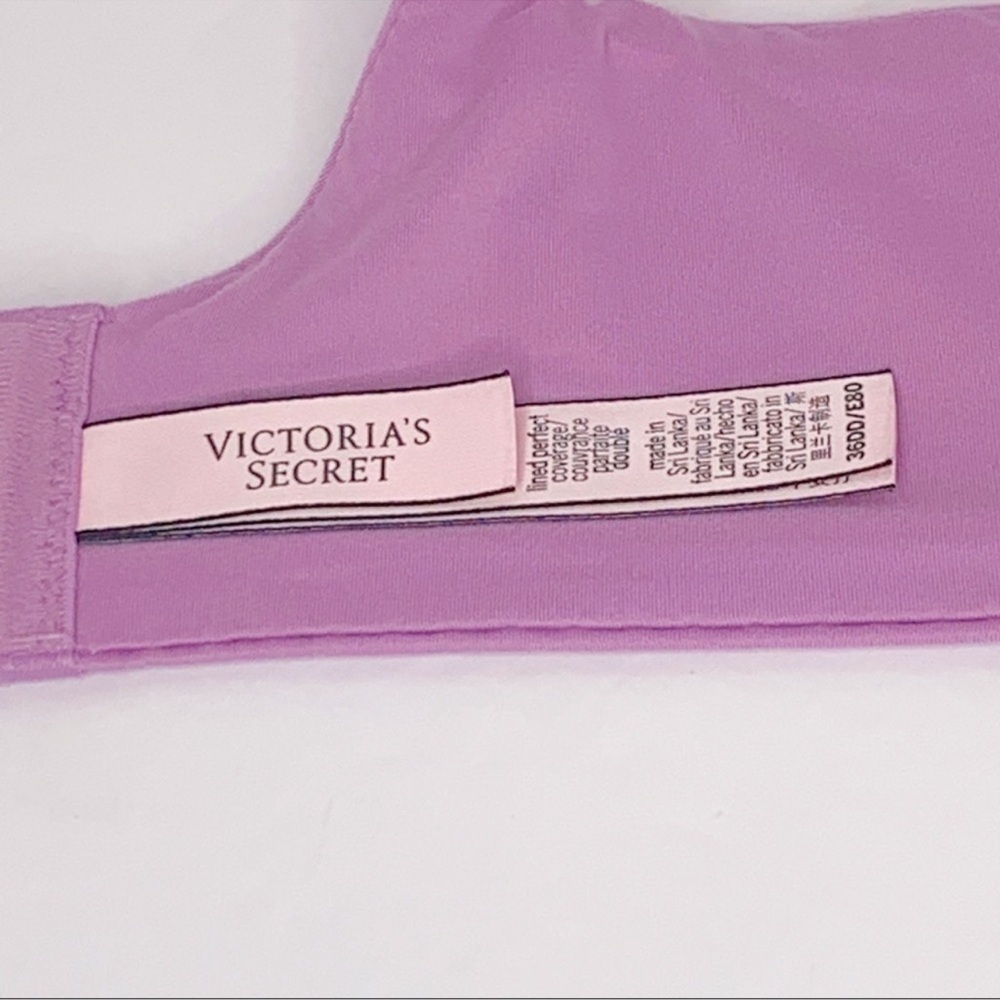 VICTORIA'S SECRET Lined Perfect Coverage Lilac purple Underwire bra 36DD/36E - Picture 6 of 6
